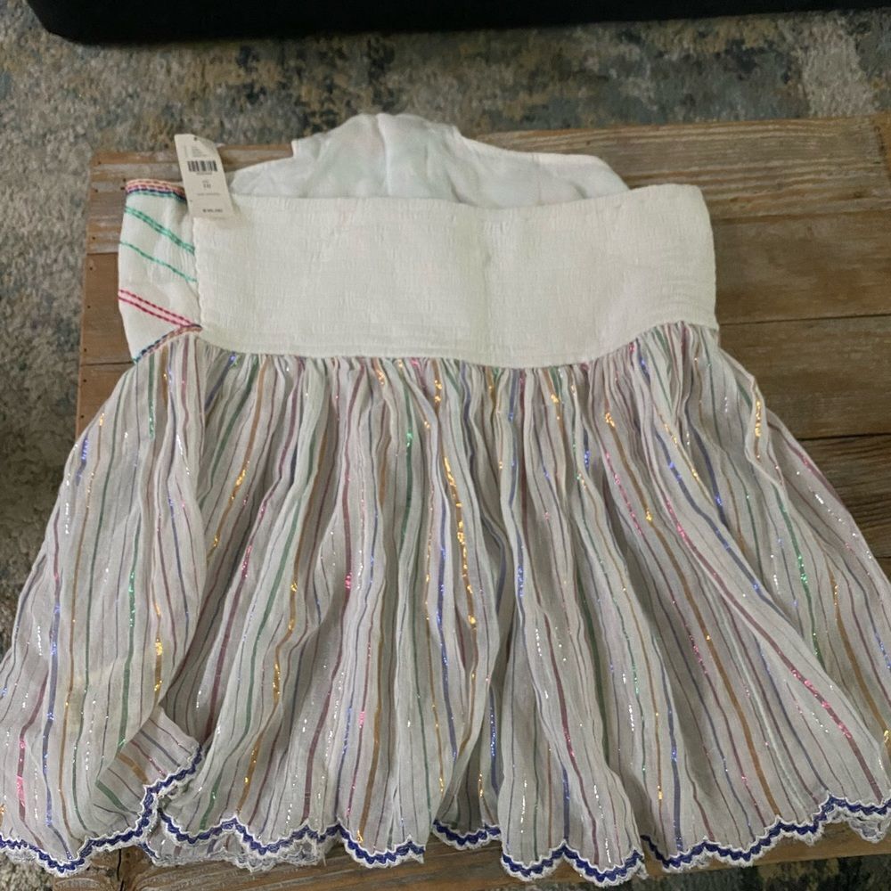 NWT Anthropologie halter top white with multicolor embroidery size 10 - Picture 3 of 6